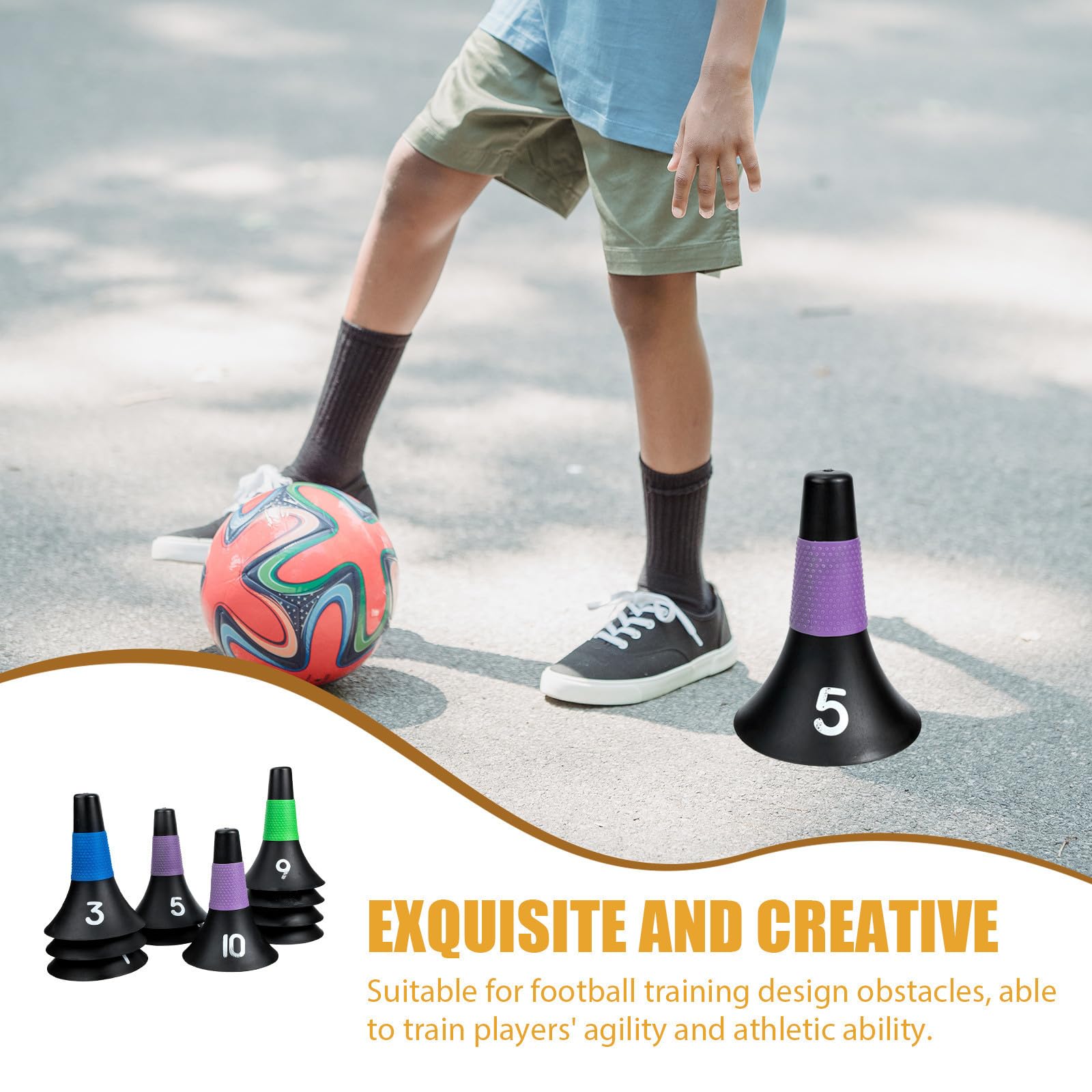 MAGICLULU 10 Piezas Conos de Fútbol de Entrenamiento Multifunción 23cm