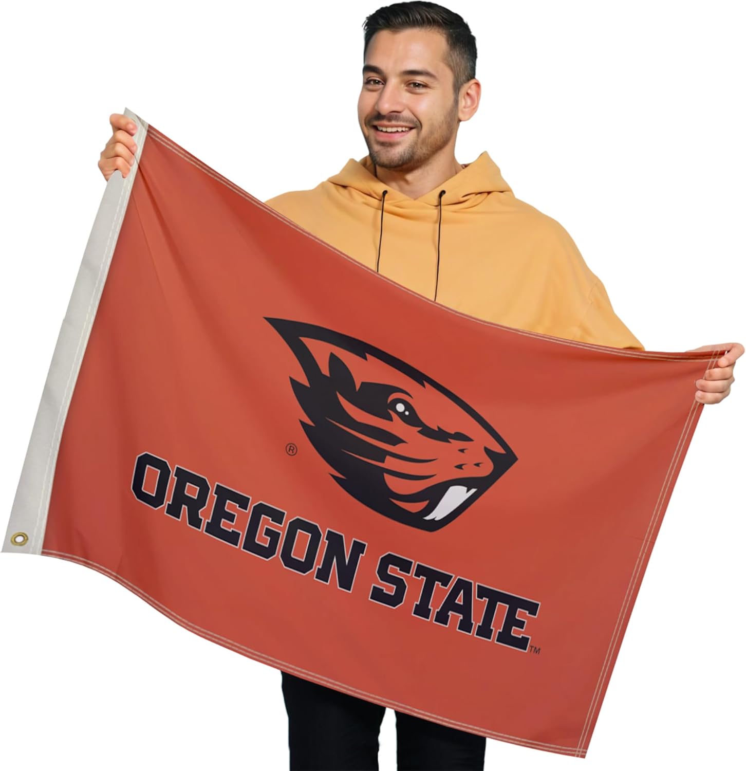 Oregon State Beavers College Sports Printed Flag - NCAA Licensed (Orange, Black, 2' x 3')