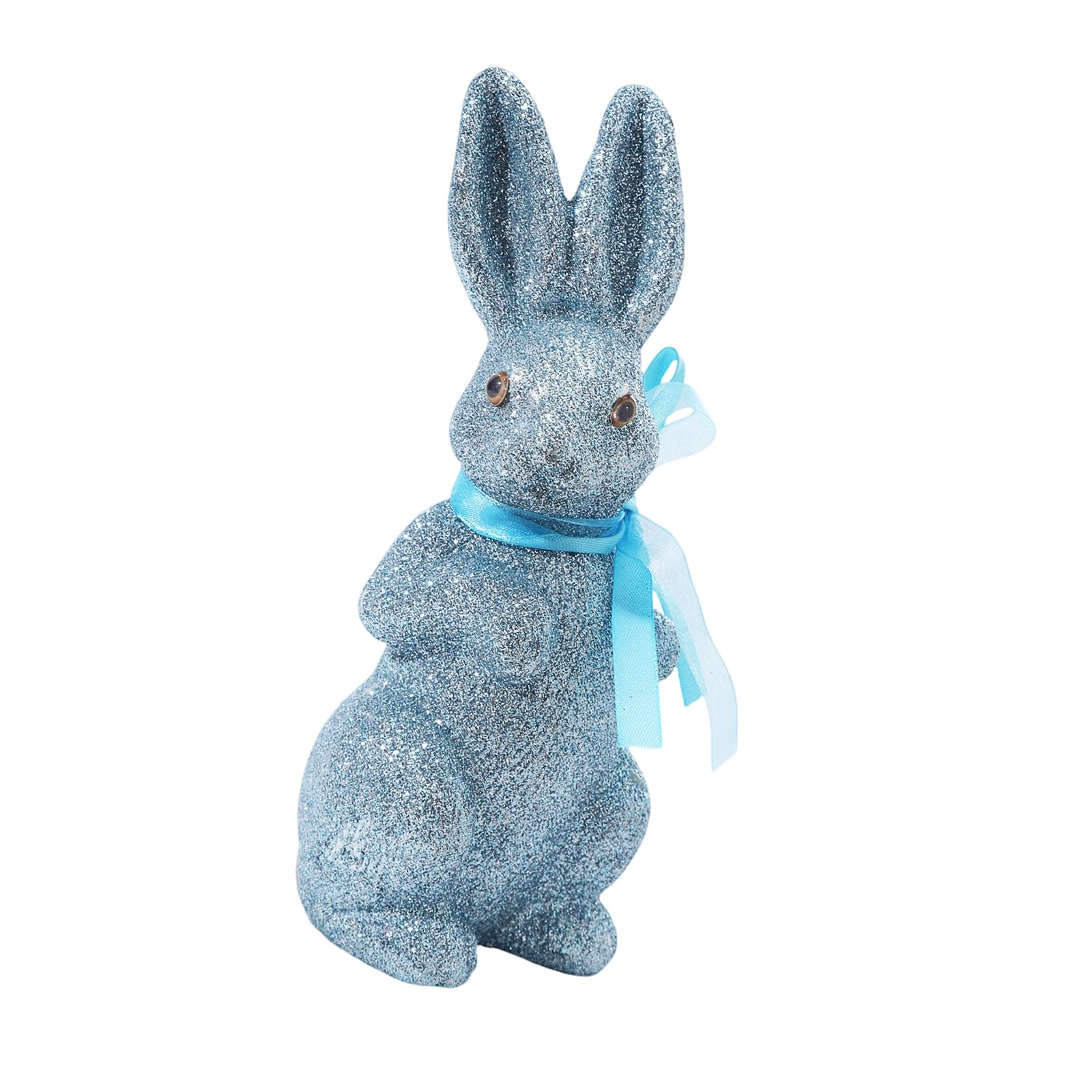 Osniyaw Blue Golden Glitter Foam Rabbit Statue Portable Colorful Easter Party Decoration User-Friendly Party Supplies
