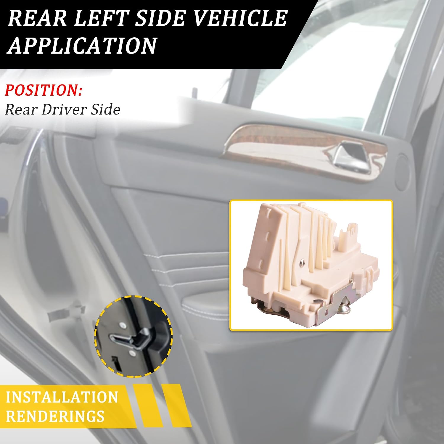 Rear Left Door Lock Actuator Compatible for 2006-2013 Mercedes Benz W251 R350 GL450 ML350 Rear Driver Side Door Latch Replacement Without Child Safety Lock Replaces A1697302335