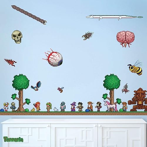 Terraria - Calcomanías de pared extraíbles (juego de 33 piezas)