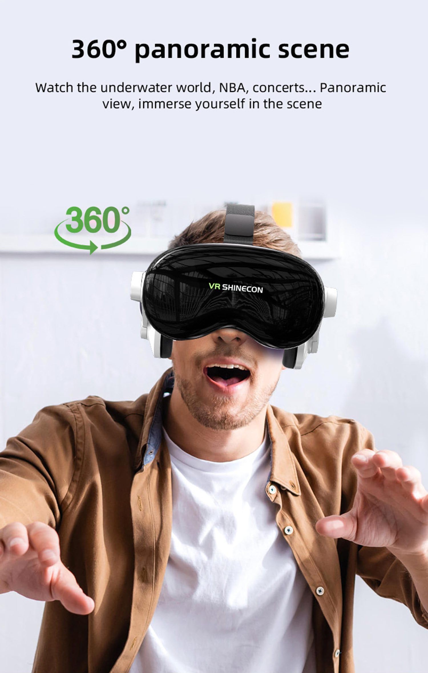Auriculares de realidad virtual, gafas de realidad virtual 3D para iPhone 17, 16, 15, 14, 13, 12, 11 Pro X XR SE, Samsung Galaxy S24, S23, S22 Edge, gafas de realidad virtual con auriculares