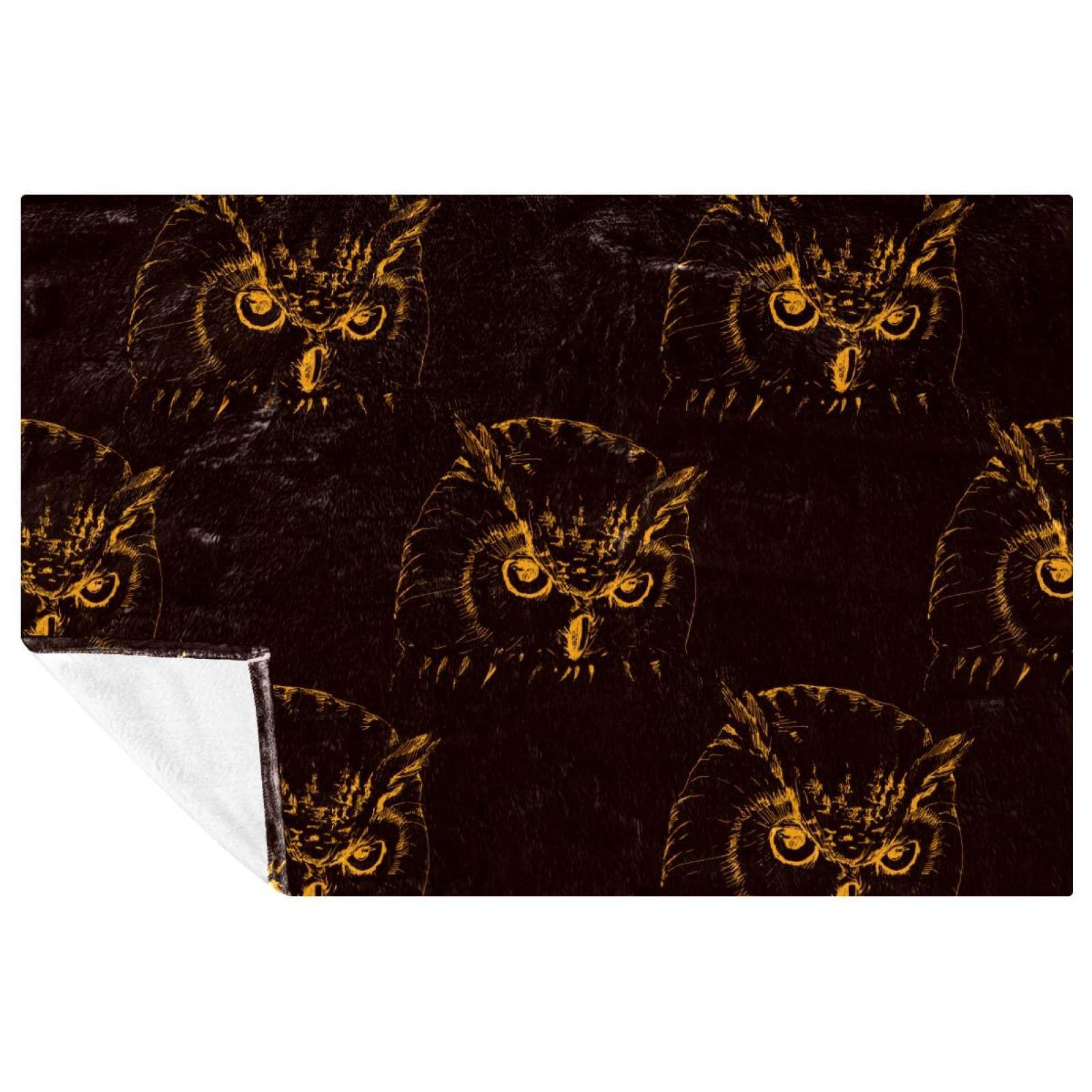 Couverture chaude lit canapé motif chouette plaid 150x100