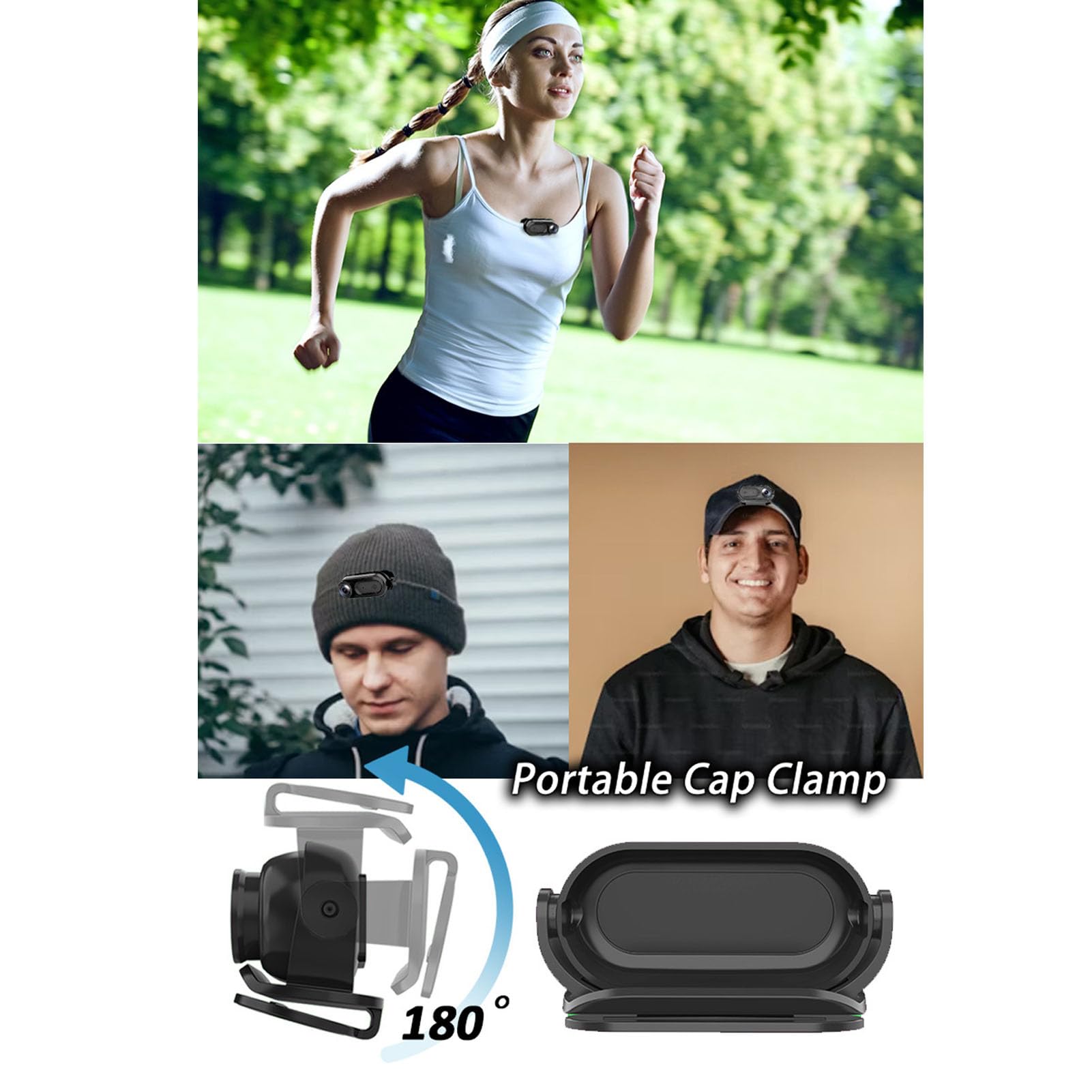 Mini Wi -Fi Camera, 1080p HD Anti Shake Thumb Camum z wbudowaną kartą magazynową 64 GB, Smycz magnetyczną, Rejestrator Vlogging Sports dla Rowerowania Zwierzaka