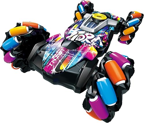 Miniatura 8 de Coche de acrobacias RC con detección de gestos, juguetes de coche de control remoto para edades 5-7-13, con luces, música y rociador, 4WD, giros