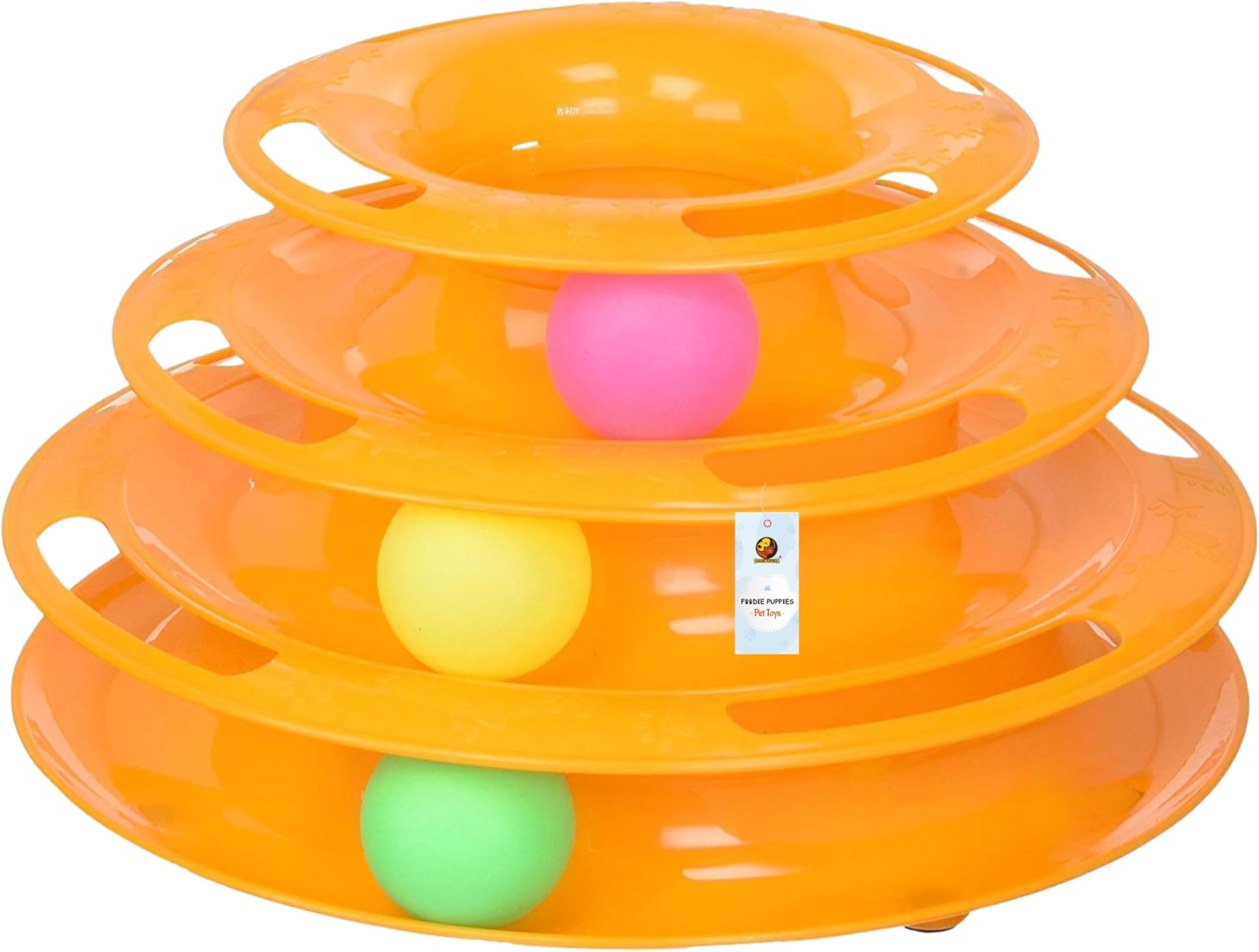 Foodie Puppies Interactive (3 Layers) Tower Track Roller with Colorful Balls for Cats and Kittens | Turntable Puzzle Toy for Mental and Physical Exercise (Color May Vary)