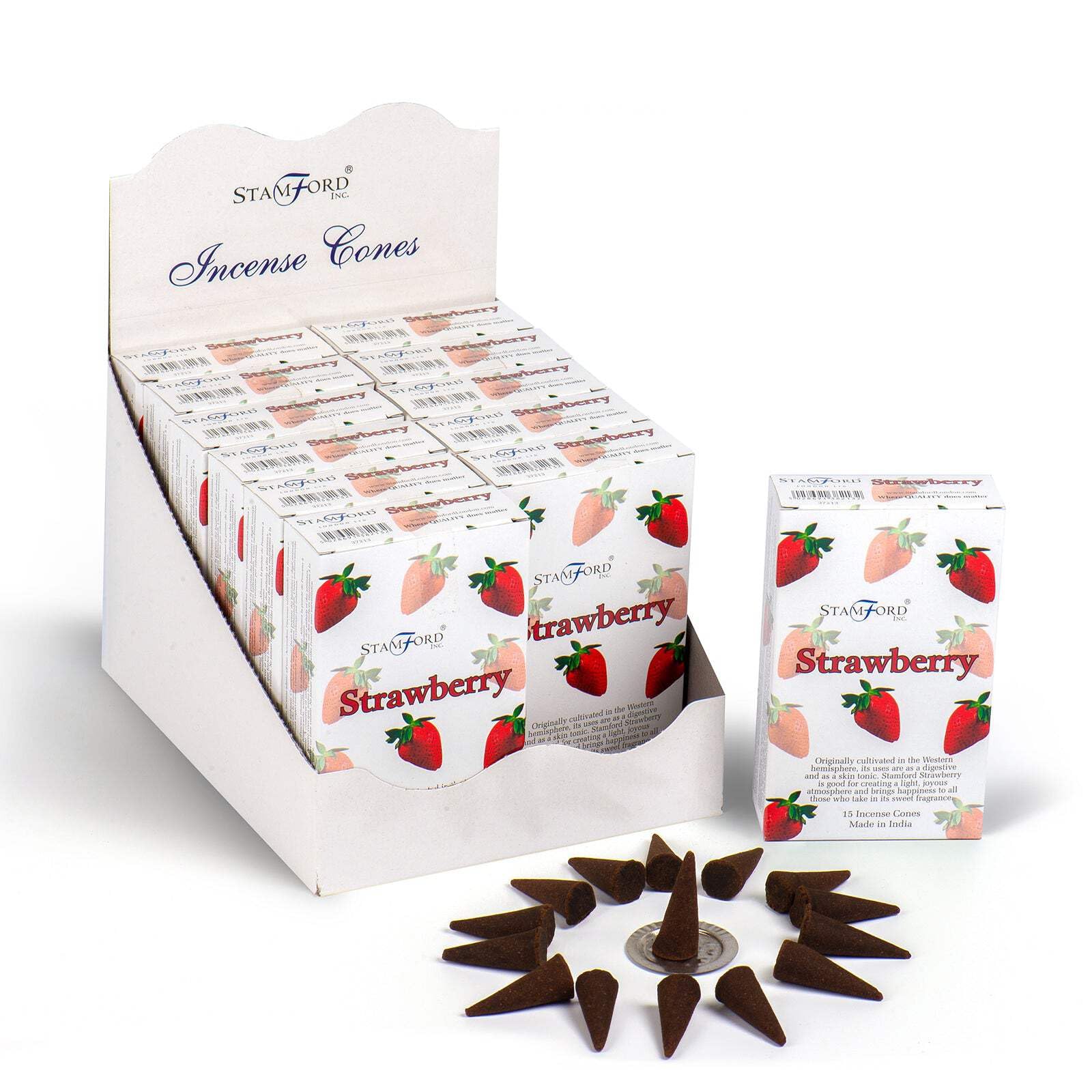 Stamford Premium Strawberry Incense Cones: Relaxing & Fragrant -