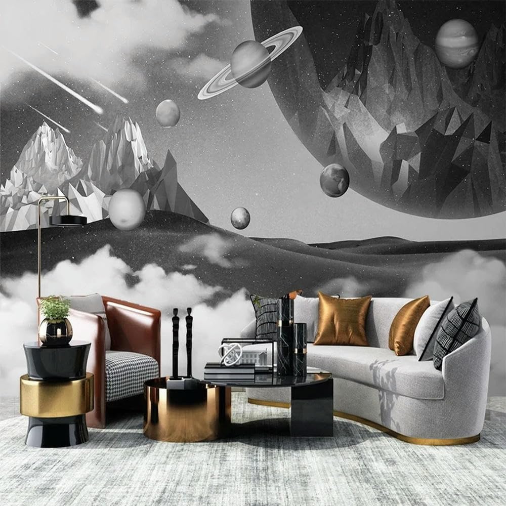 Galaxie photo 3D personnalisée : transformez un mur blanc terne en espace infini