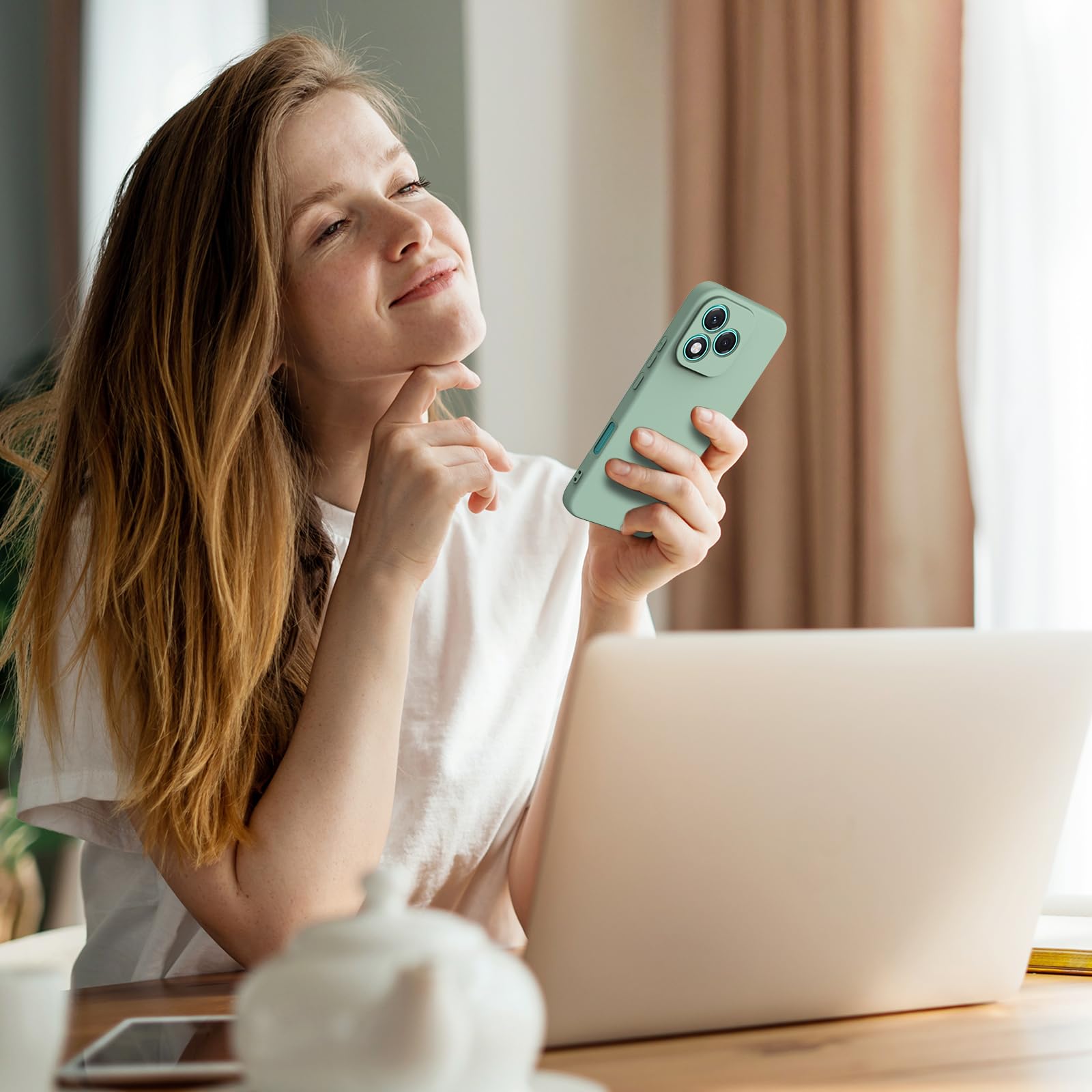 Flüssigsilikon-Hülle Für Honor 400 Lite 5G – Stoßfeste TPU Case Mit Mikrofaser-Innenfutter, Weinrot
