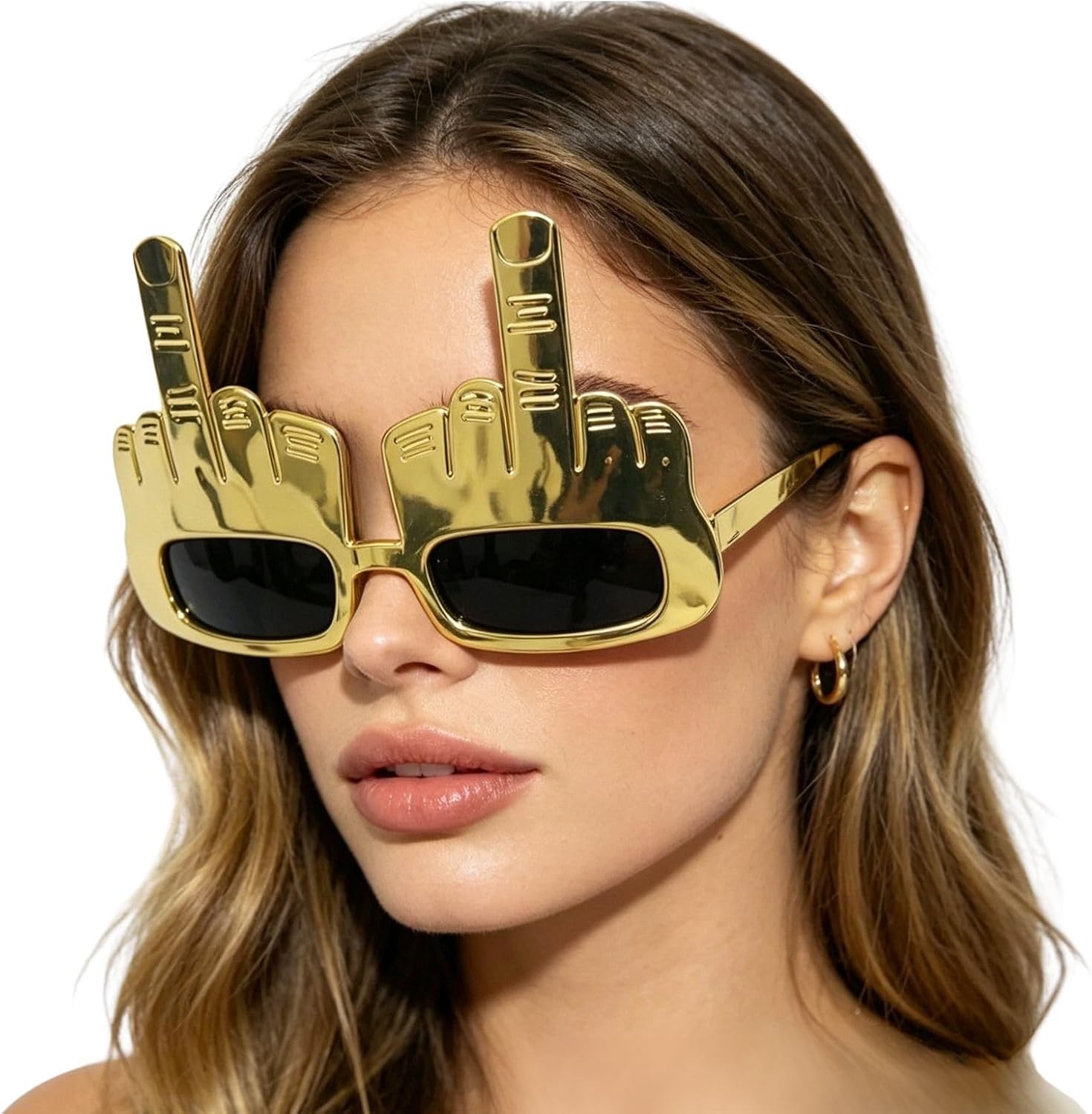 Novelty Middle Finger Sunglasses, Creative Party Flip Off Hand Shape Design, Funny Costume Accessory