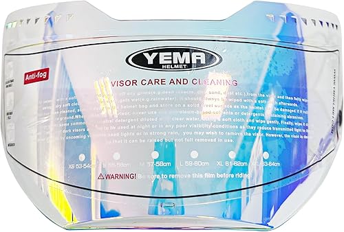 YEMA YM-850 Reemplazo de visera de casco de motocicleta, protector facial reforzado antivaho con lente transparente