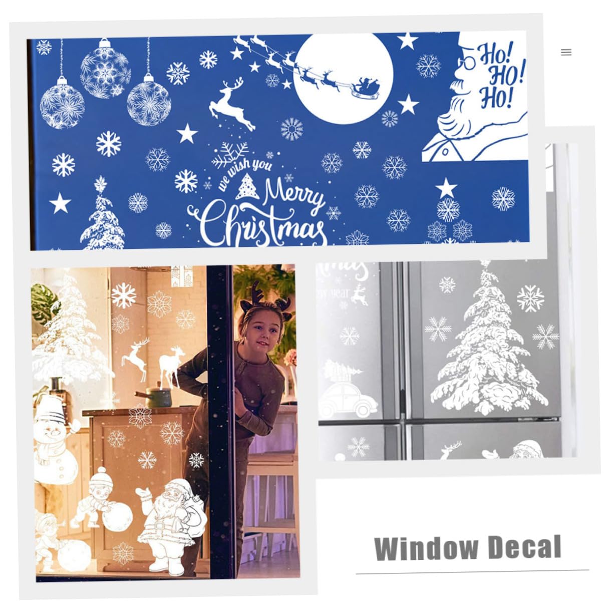 PRETYZOOM 45 Blatt Weihnachtsaufkleber Schneeflocke Wandtattoo abnehmbare Wandaufkleber weihnachtsdeko Weihnachtssticker Wasserfeste Aufkleber Dekoration für Weihnachtsfeiern Fenster Zubehör