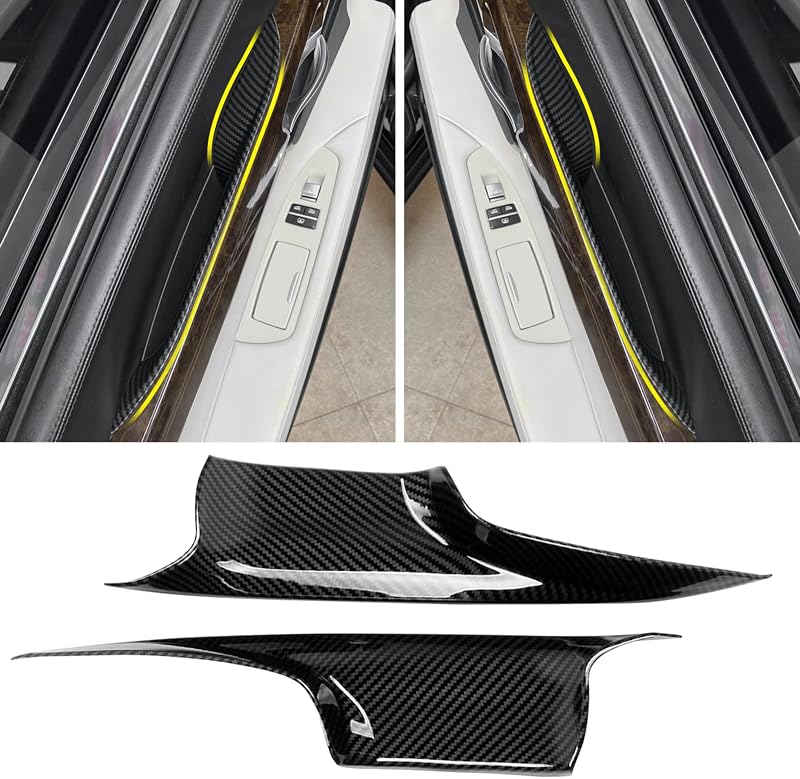Capas de puxador de porta Jaronx com padrão de fibra de carbono para BMW Série 7 F01 F02 2008–2014 – 2 unidades