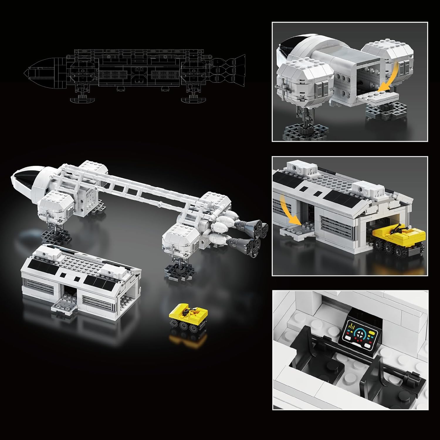 Eagle Transporter Space Eagle Shuttle Building Set,Sci-Fi Eagle Space Spaceship Model Toys,Compatible with Lego,Collectible Spaceship Building Blocks for Adults,Aged 18+ (1039 PCS)