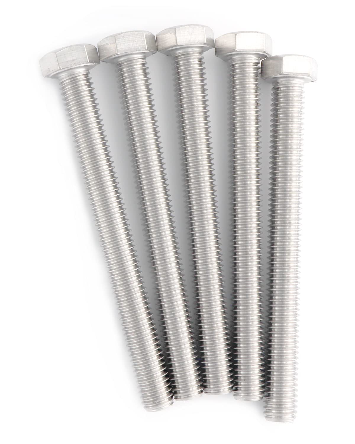 IMScrews Hex 1/4-20 x 5 Long Machine Screws, 304 Stainless Steel Bolts, Pack of 15