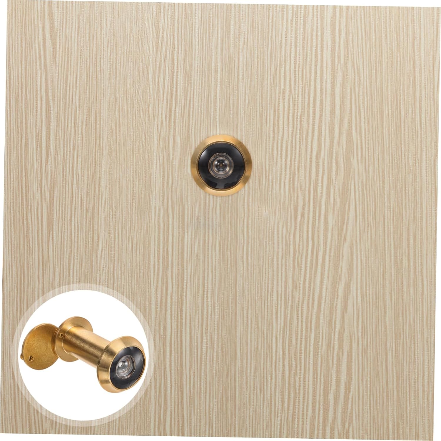 200degree Door Viewer Peephole Cover Copper Door Peephole Wide Field of View Adjustable Lens Security and Privacy Protection