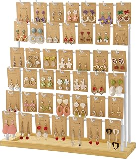Earring Display for Vendors, White, 6 Tiers 42 Hooks