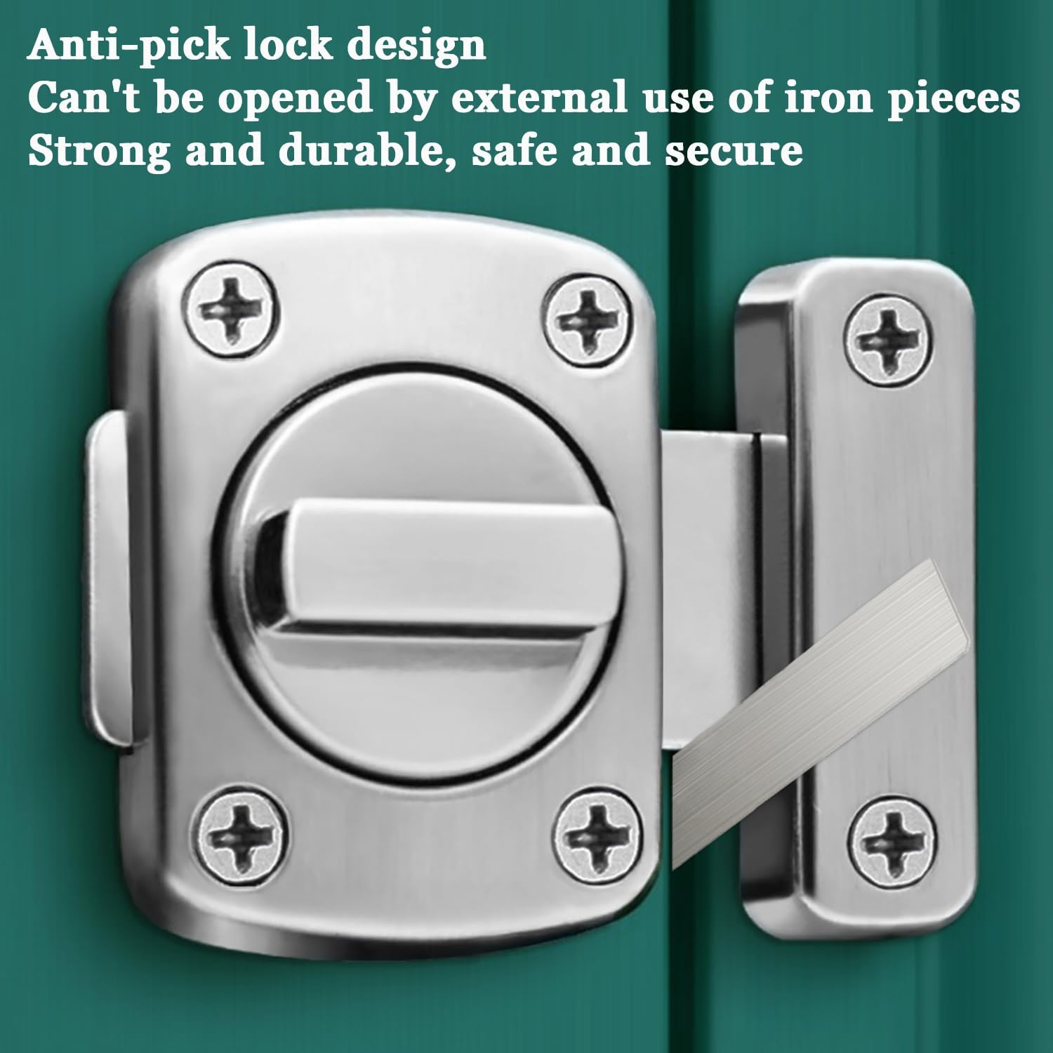 Inner Door Latch Reinforcement Lock,Bathroom Stall Door Latch,Bolts Bedroom Door Locks,Silver Inner Door French Door Locks,from Inside latches
