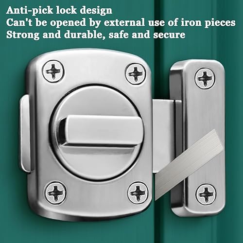 Miniatura 9 de Pestillo interior para puerta de granero, pestillo deslizante de pantalla giratoria de 180 grados con tornillo para ventana, armario de puerta, para