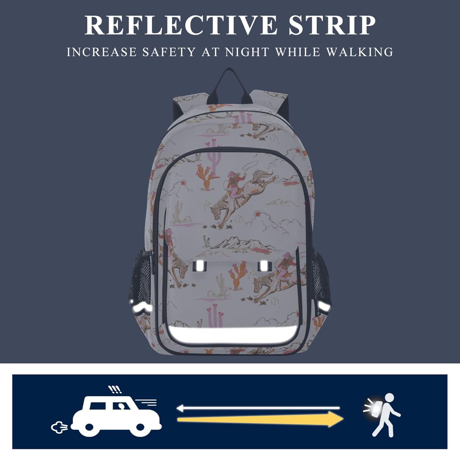 Fisyme Cowgirl Western American School Backpack Laptop Backpack Bags Bookbag Travel Casual Computer Notebooks Daypack