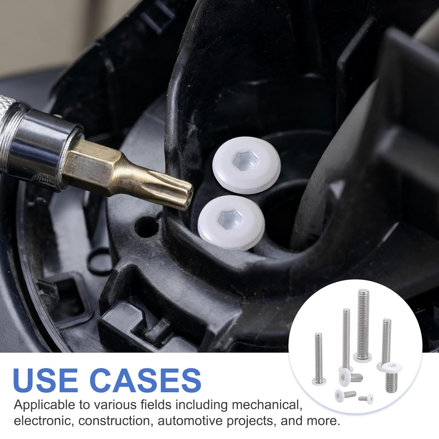 MECCANIXITY 20 Pcs M2-0.4 x 6mm Button Head Hex Socket Head Screws, 304 Stainless Steel Bolts Full Thread Bright Finish Self Tapping Screws for Furniture Electrical Appliances, White