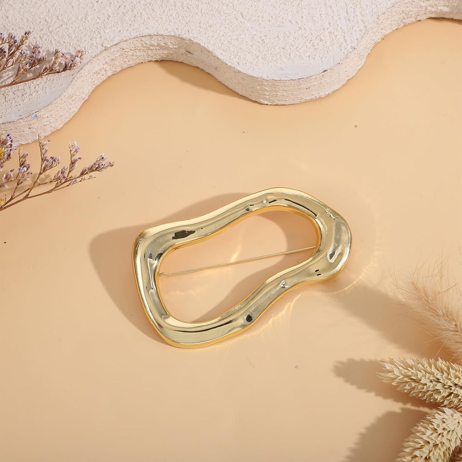 Irregular Geometric Gold Brooch Pin for Women, Fashion Scarf Pin Brooches