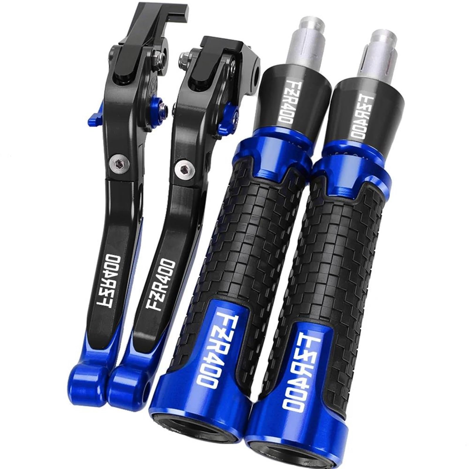 VTAIEX Motorbike Accessories 22MM Hand Grips Handlebar End for Y-AMAHA FZR400 FZR 400 FZR-400 1988 1989 1990 Fzr400 Motorcycle Adjustable Brake Clutch Levers(Blue)