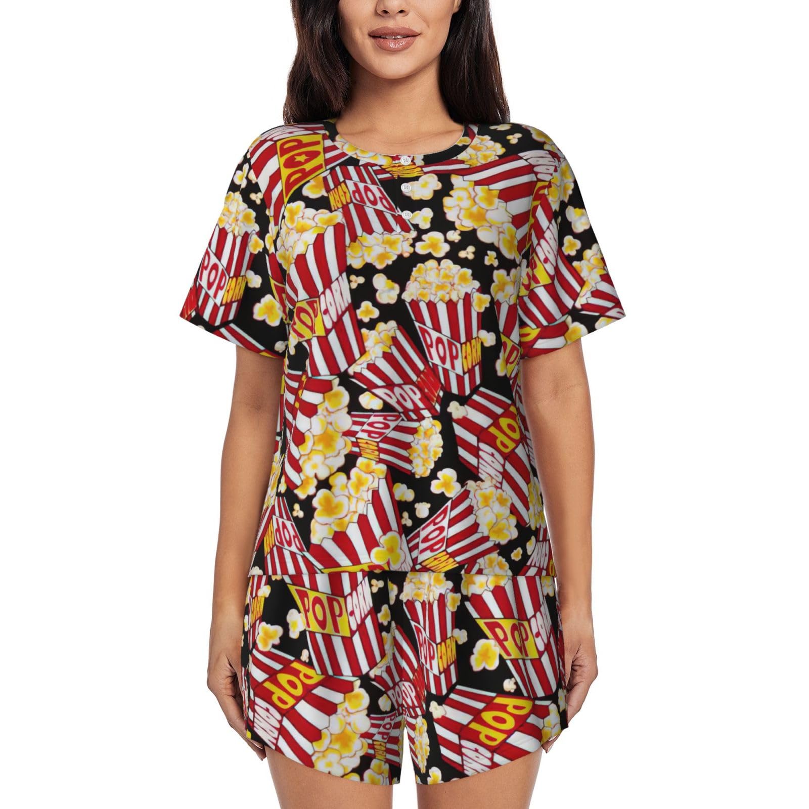 EdWal Imprimé popcorn t-shirt graphique en coton pour look décontracté - 8