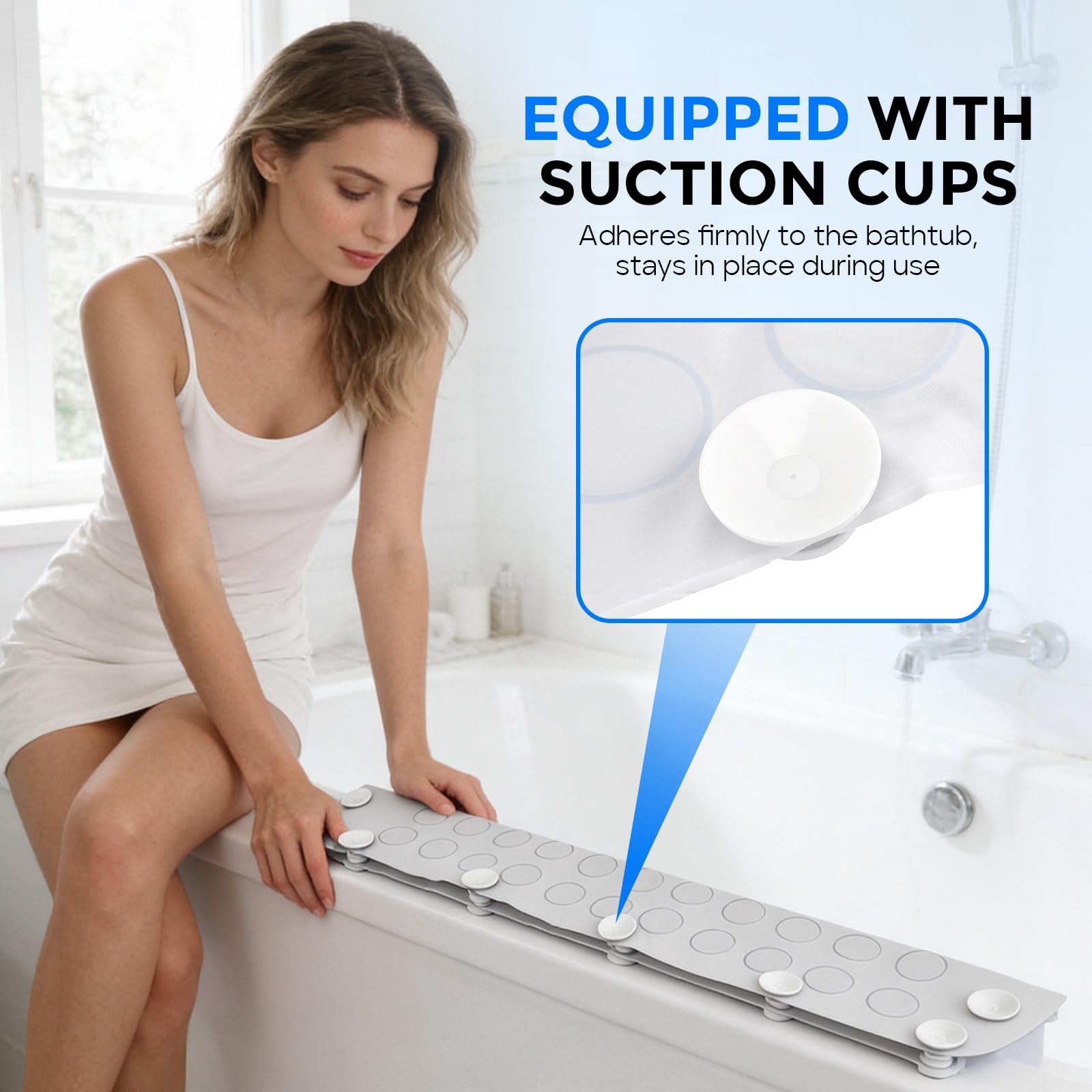Tapis de bain spa complet pour la baignoire, 6 vitesses, pompe à air et lumières LED, télécommande et ventouses antidérapantes (A)