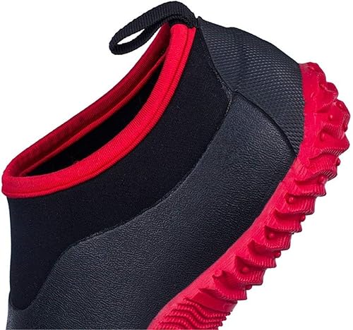 Vista 20 de SYLPHID Zapatos de jardín para hombre, zapatos de lluvia impermeables de neopreno para campamento, cuidado del césped, jardinería y trabajo