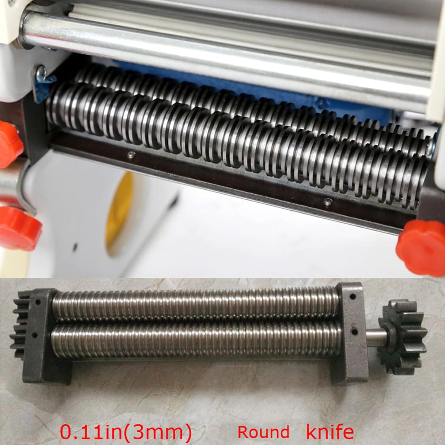 Electric Pasta Press Maker Noodle Machine Stainless Steel Electric Noodle Maker with 0.12inch/3mm Round Knife for Home Commercial 110V
