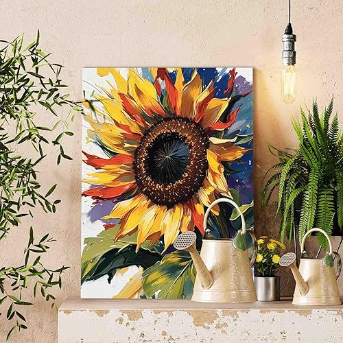 Vista 45 de Pintura artística de acuarela amarilla por número para adultos, principiantes, estudiantes, niños, regalo ideal de cumpleaños, aniversario, plantas