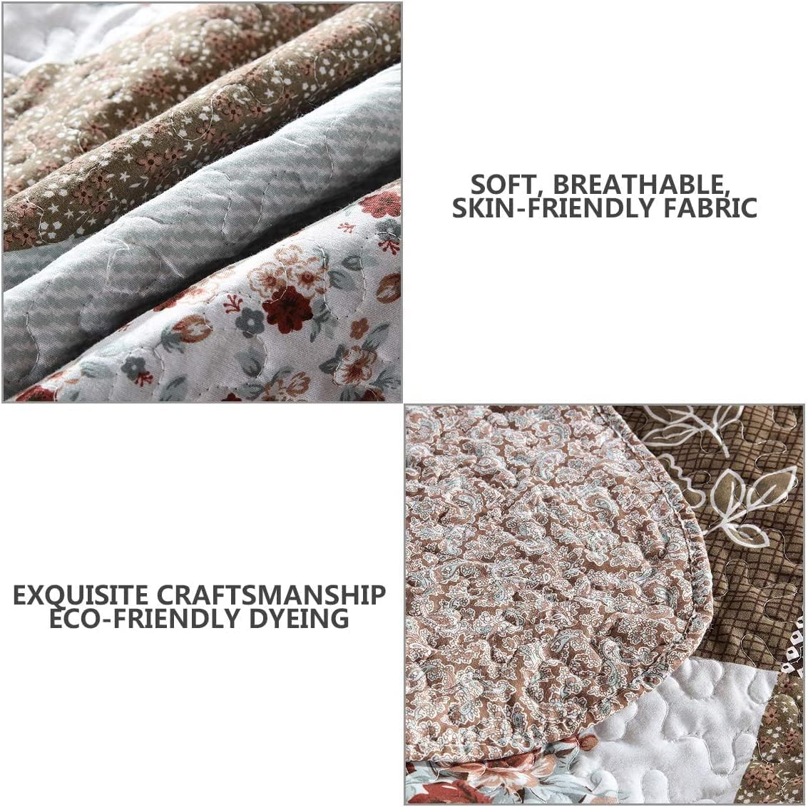 Travan 3-Piece King Quilt Sets with Shams Oversized Bedding Bedspread Reversible Soft Coverlet Set, King Size - Image 5