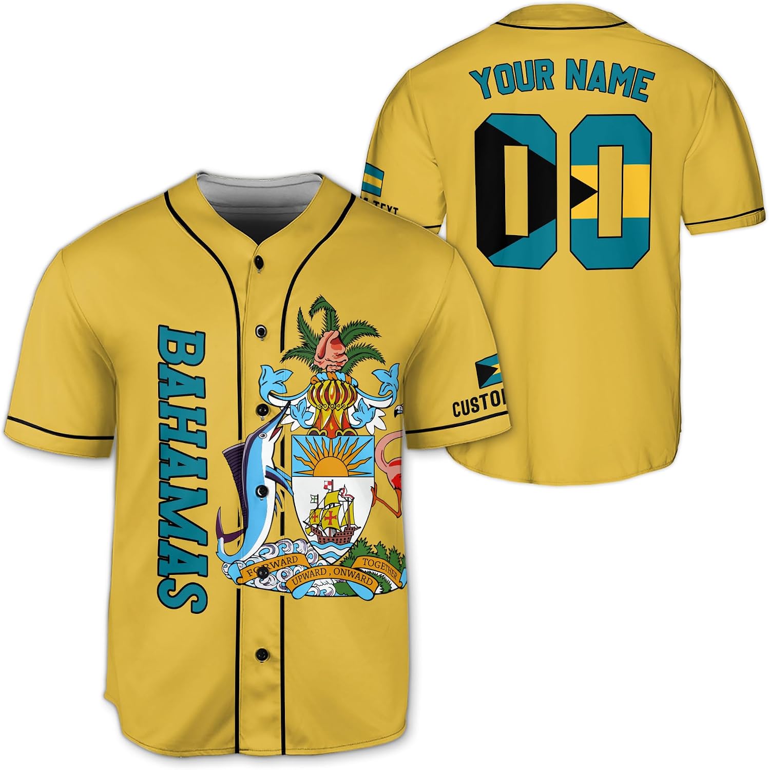 Bahamas Jersey Men, Bahamas Jersey Baseball, Personalized Bahamas Baseball Jersey Men