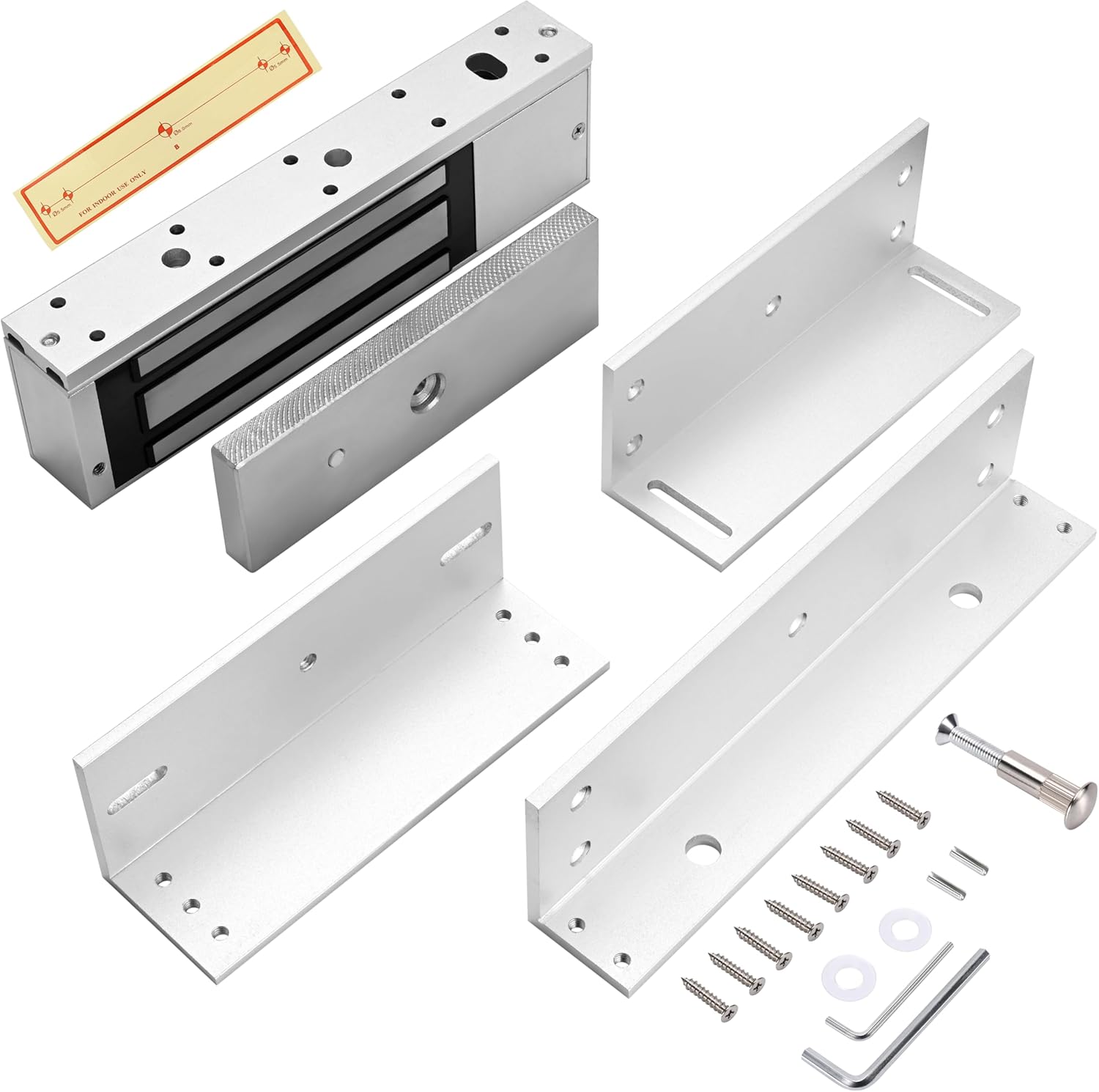 Electric Magnetic Lock with Z and L Bracket 500KG/1200LBS Holding Force Electromagnet Lock 12V Fail Safe Single Door for Access Control System
