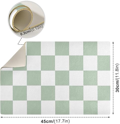 Vista 32 de Tapete de café para cafetera, máquina para cafetera, mesa, tapete absorbente de cuero para secar platos para encimeras de cocina, 18 x 12 pulgadas