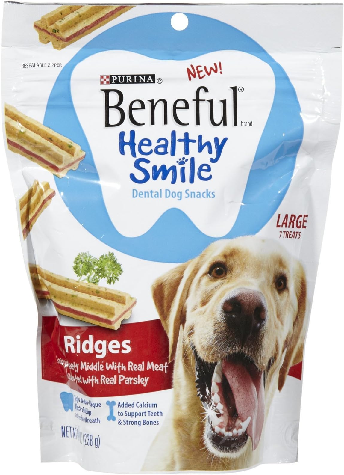 Purina Beneful Healthy Smile Dental Ridges Large Dog Treats - 8.4 Oz. Pouch