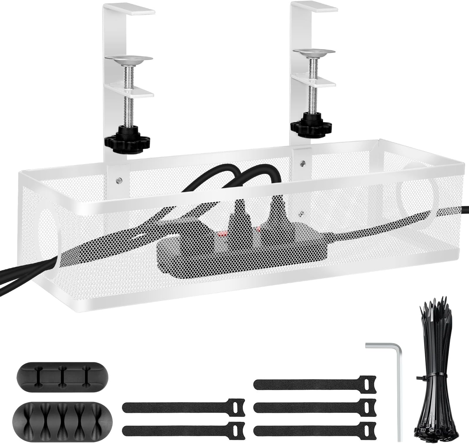 Amazon.com: Under Desk Cable Management Tray - Cable Management Under ...