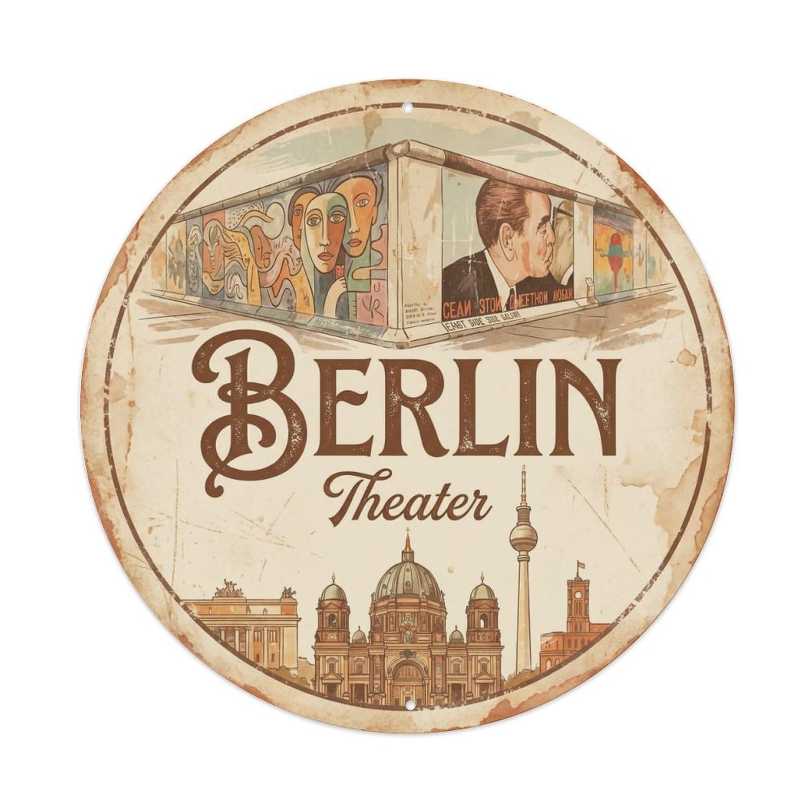 Vintage Travel Berlin Germany Gallery Metal Tin Sign