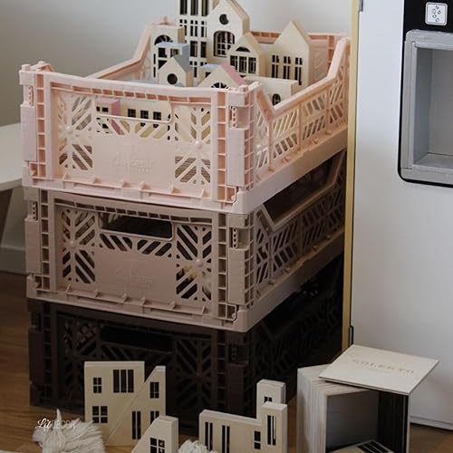 Miniatura 8 de AYKASA Contenedores de almacenamiento plegables, caja de plástico para almacenamiento, caja plegable, caja apilable de utilidad, caja de