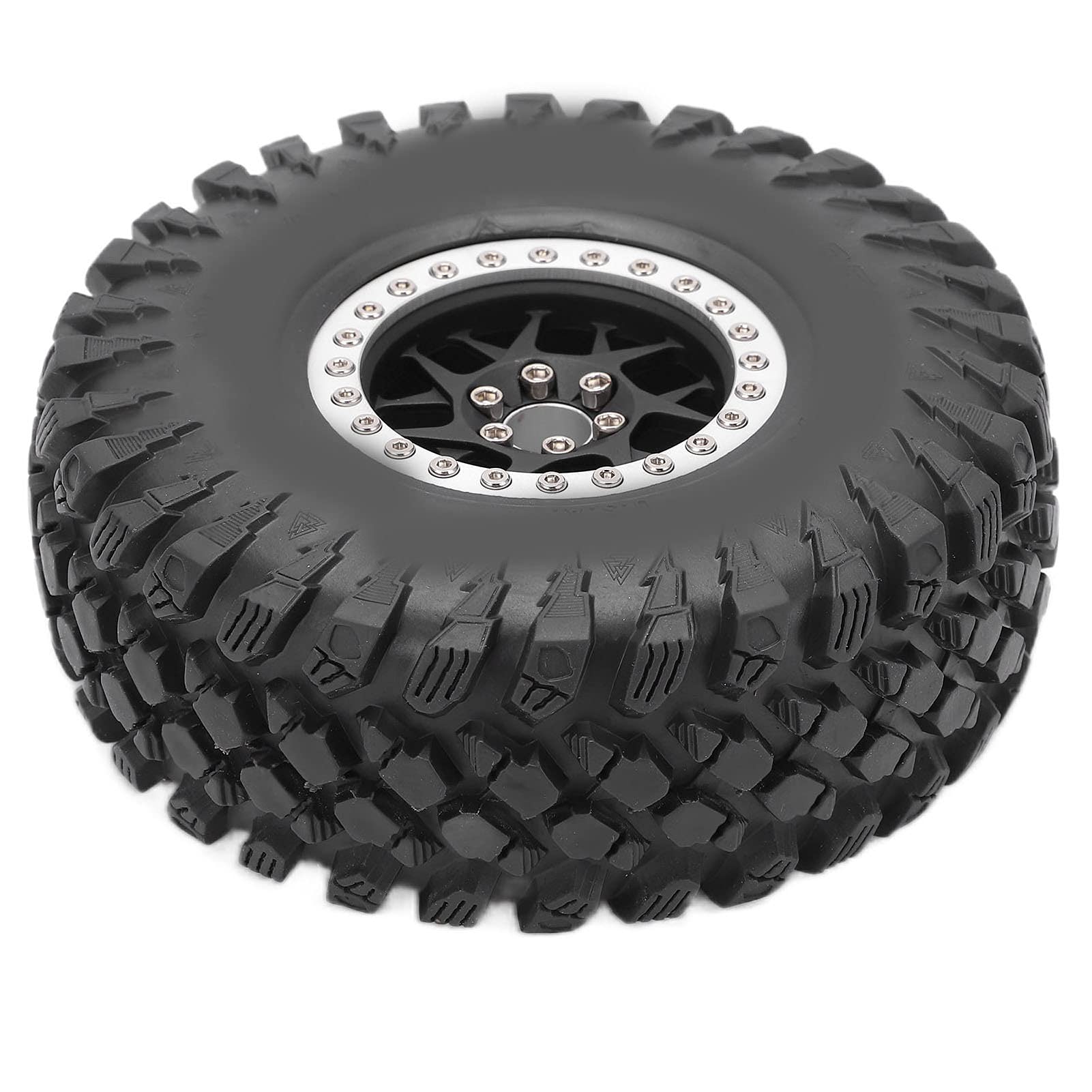 Opona gumowa RC Stabilna, wysoka przyczepność do skóry opony ze stopu aluminium 1/10 RC (Silver Black)