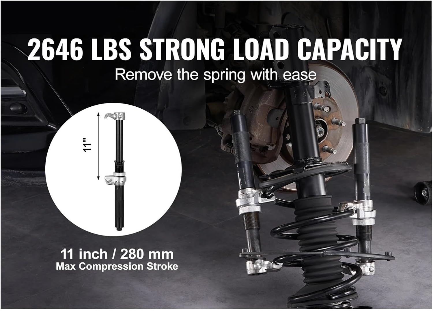 Coil Spring Compressor Tool Fuse Heavy Duty Strut Spring Compressor Set 2646 lbs Strut Spring Compressor for Trucks