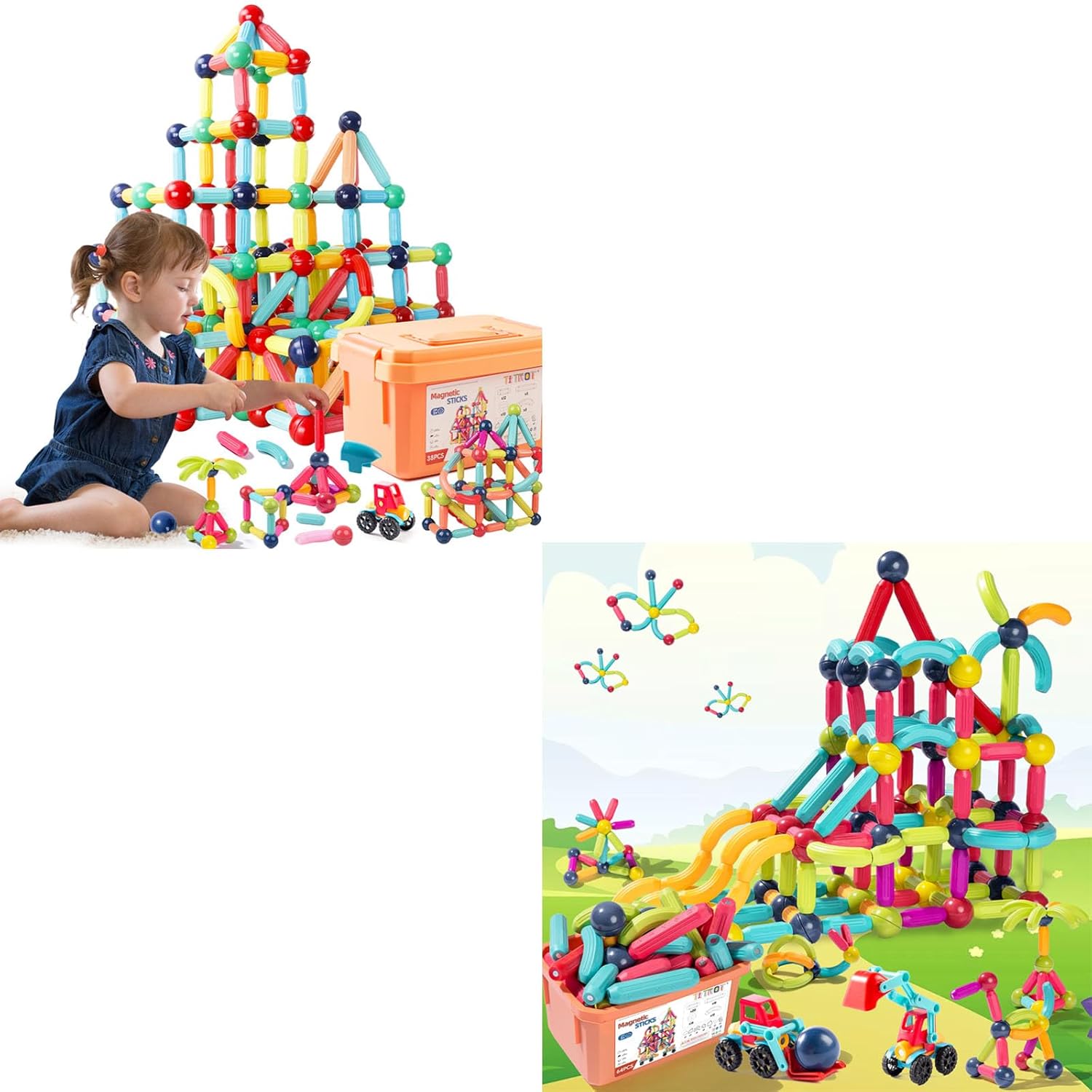 Magnetic Blocks 38pcs and 64pcs