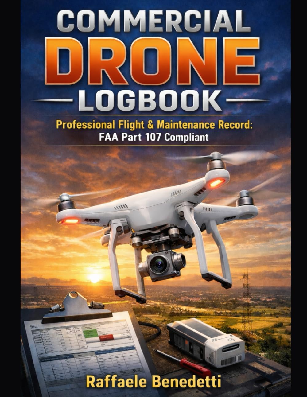 COMMERCIAL DRONE LOGBOOK: Professional Flight & Maintenance Record: FAA Part 107 Compliant. Includes LiPo Battery Cycle Tracker, Repair Logs, and UAS Operational Guides.