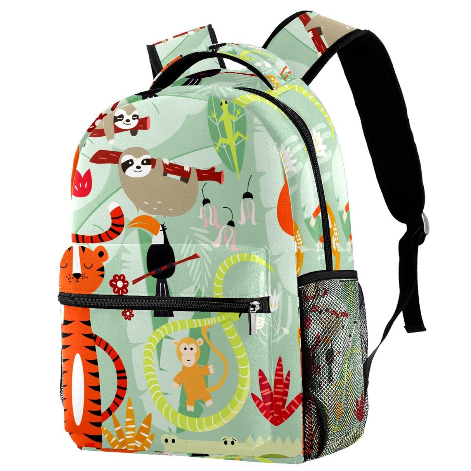 Sac à dos de voyage avec porte-bouteille vert pour loisirs et campus - 7