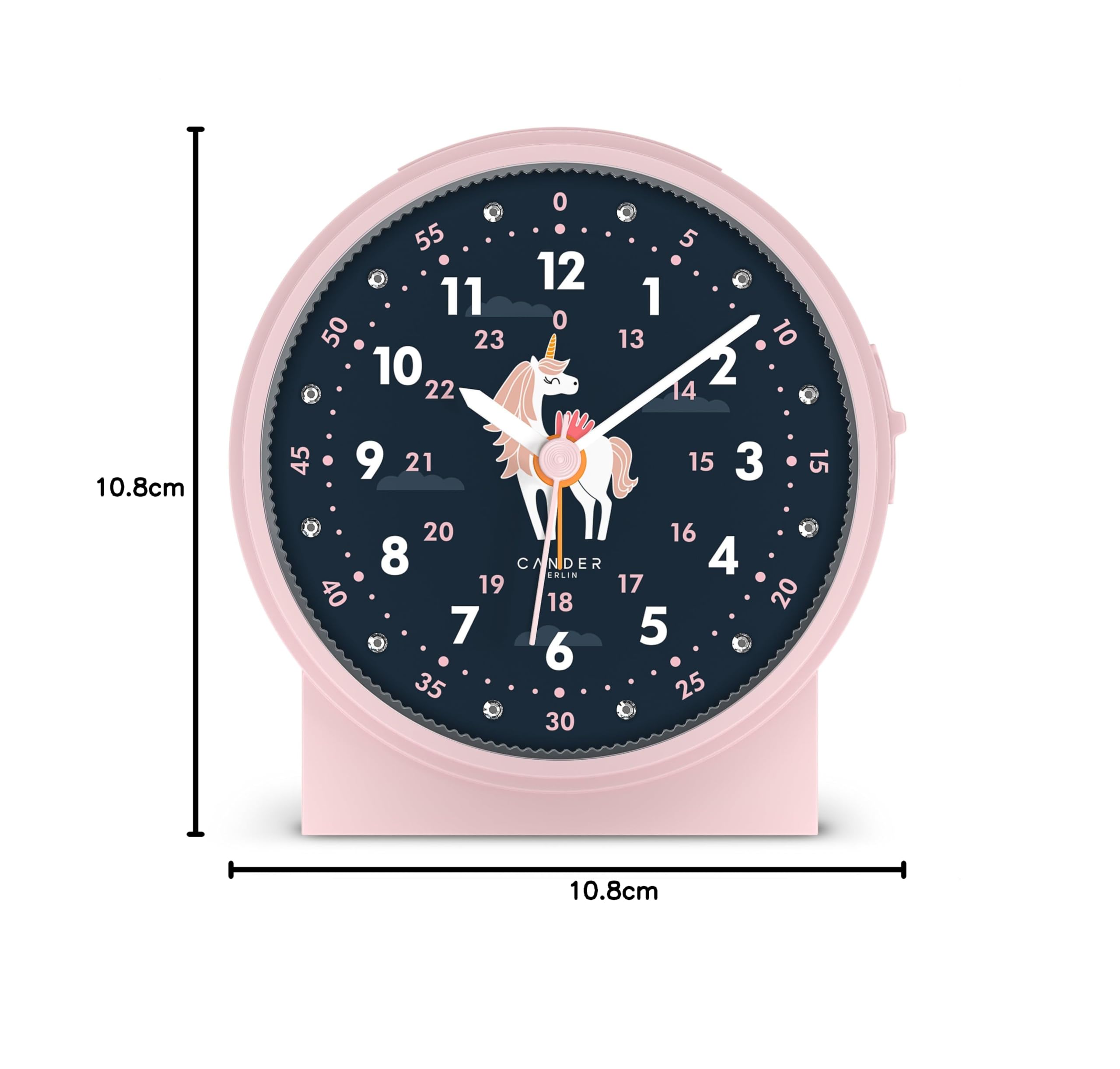Cander Berlin MNU 1209 M Kinderwecker lautlos Einhorn Licht Snooze Beleuchtung analog Jungen Mädchen Kinderzimmer Wecker Kinder