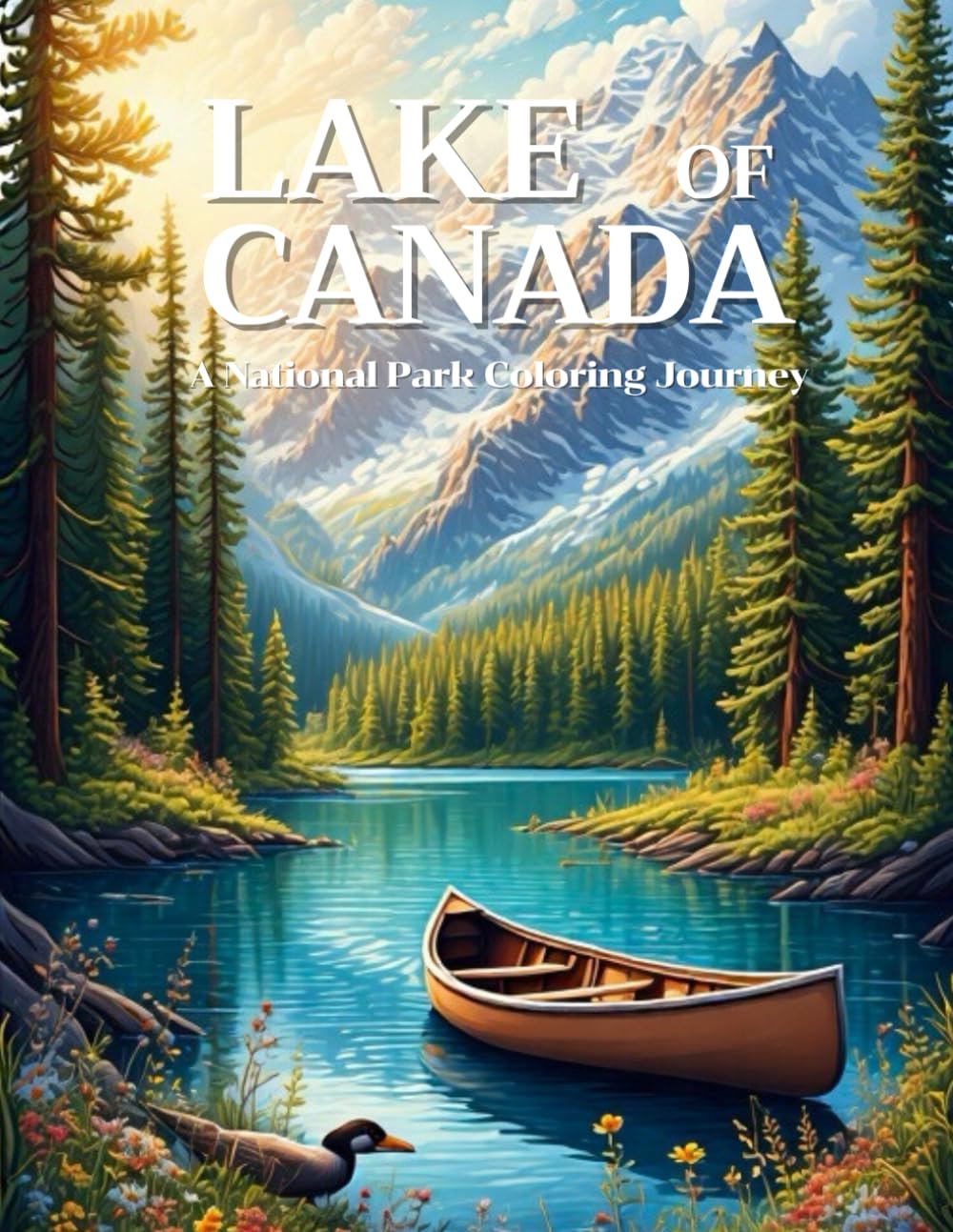 Lakes of Canada : Tranquil Waters Adult Coloring Book: A National Park Coloring Adventure for Adults, Explore Canadians Breathtaking Landscapes, ... Mountains, and Wildlife to Color and Enjoy