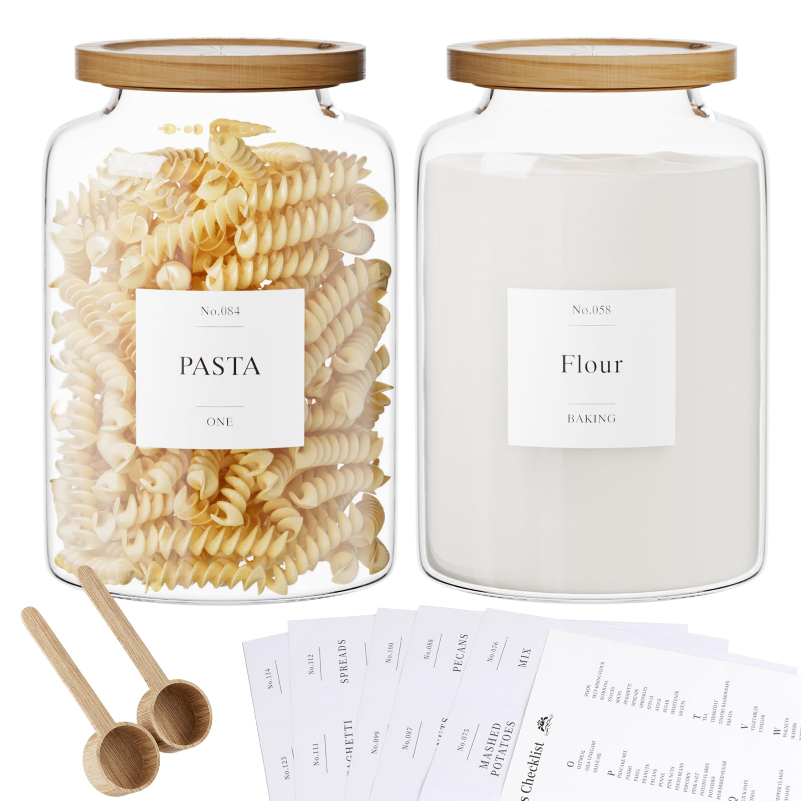 Yirilan Large Glass Jars with Wood Airtight Lids