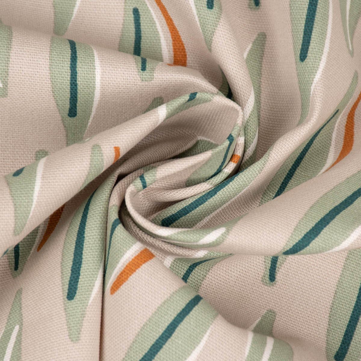 SCHÖNER LEBEN. Paraspifferi in tela Cojio, foglie astratte beige, verde, diverse misure, a scelta: 100 cm di lunghezza