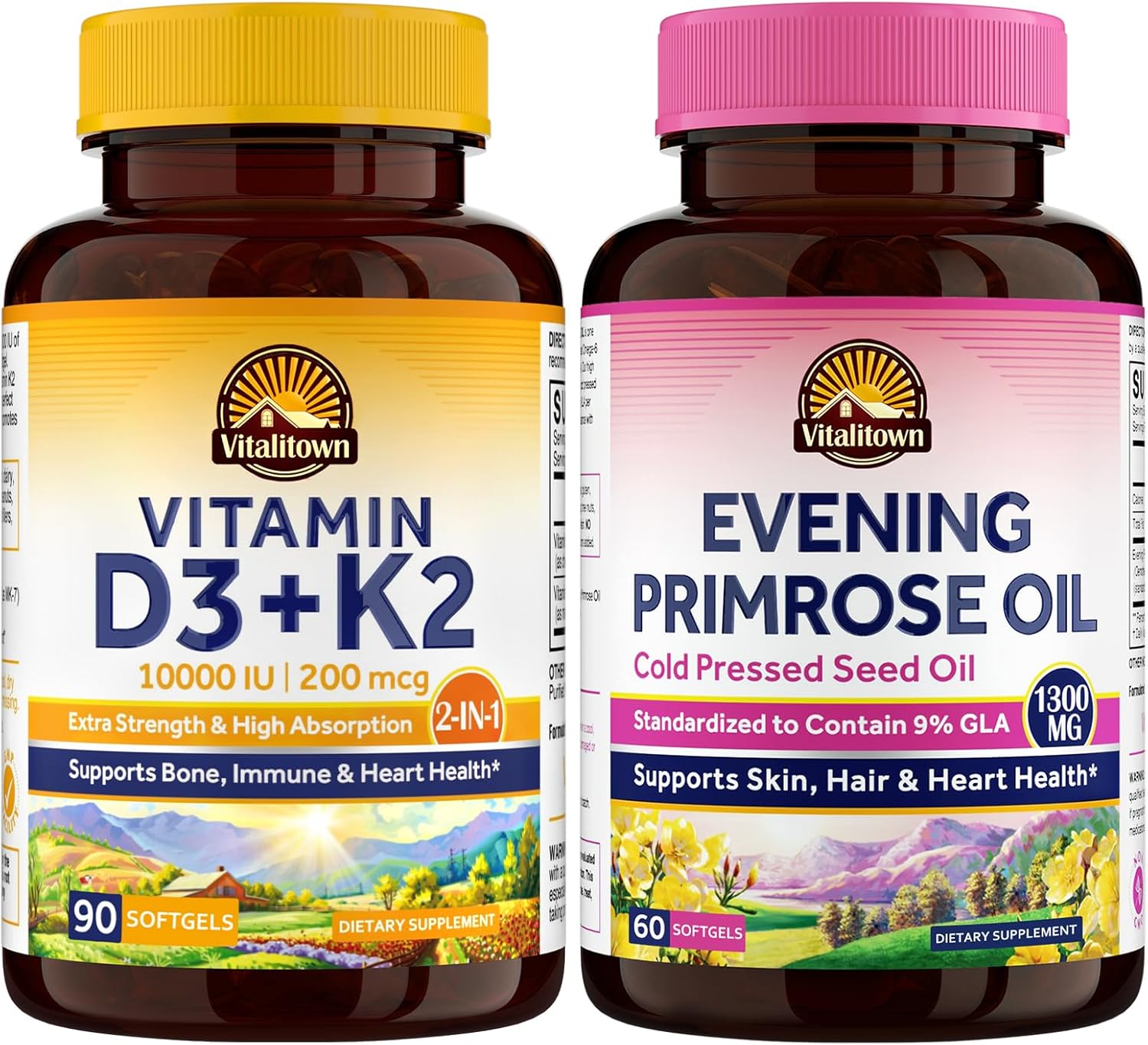 Vitalitown Bundle Diario: Complejo D3 K2 + Aceite de Onagra